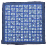 Adolfo Blue IMS Medallion 33cm Pocket Square - Tie Doctor